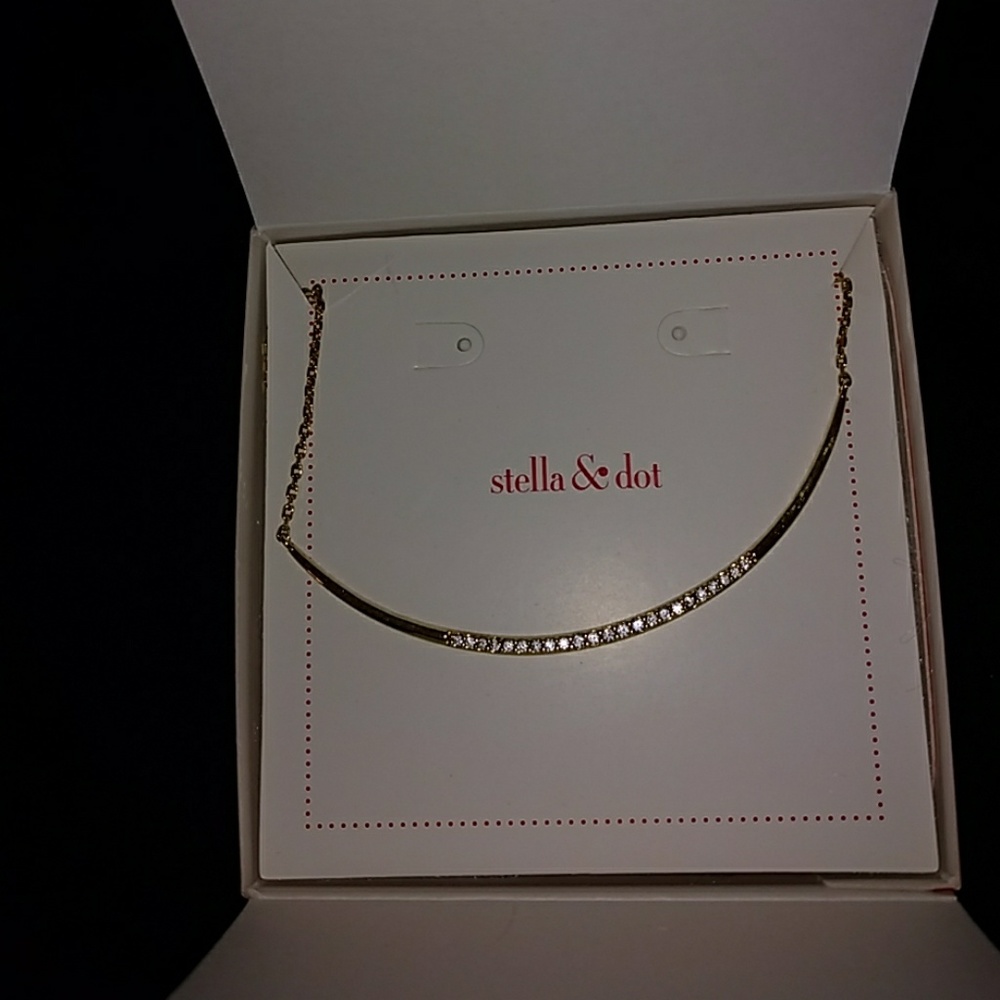 STELLA & DOT Gold & Crescent Necklace-RETIRED-NEW